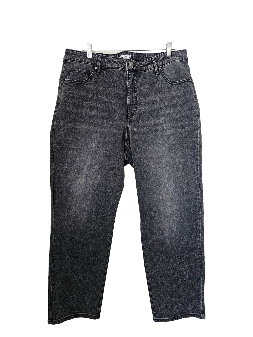 Ava & Viv Black Wash Straight-Leg Jeans Size 18
